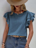 Claudia G Denise Ruffle Cap Sleeve Top