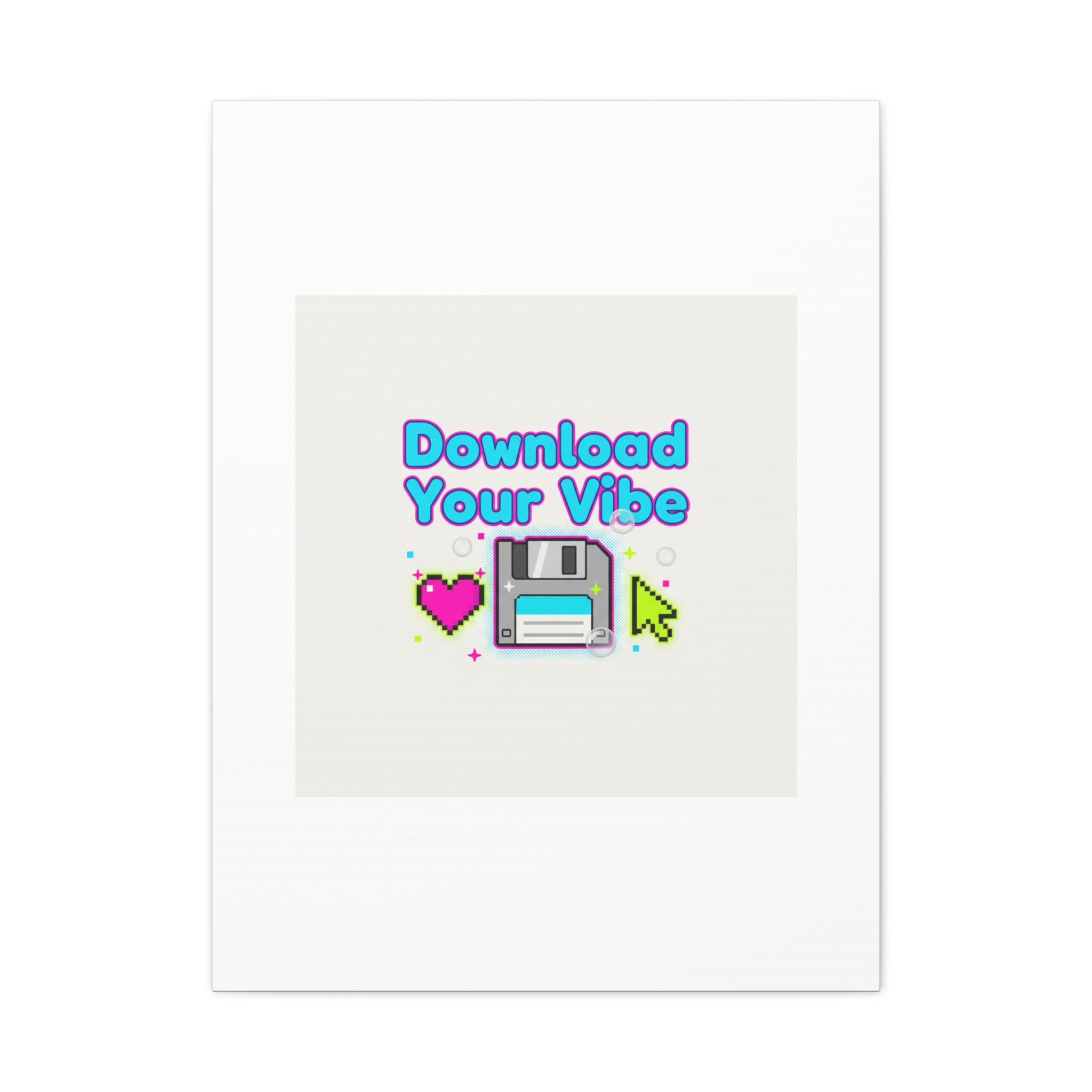 Download Your Vibe Canvas | Y2K Retro Tech, Pixel Floppy Disk Poster