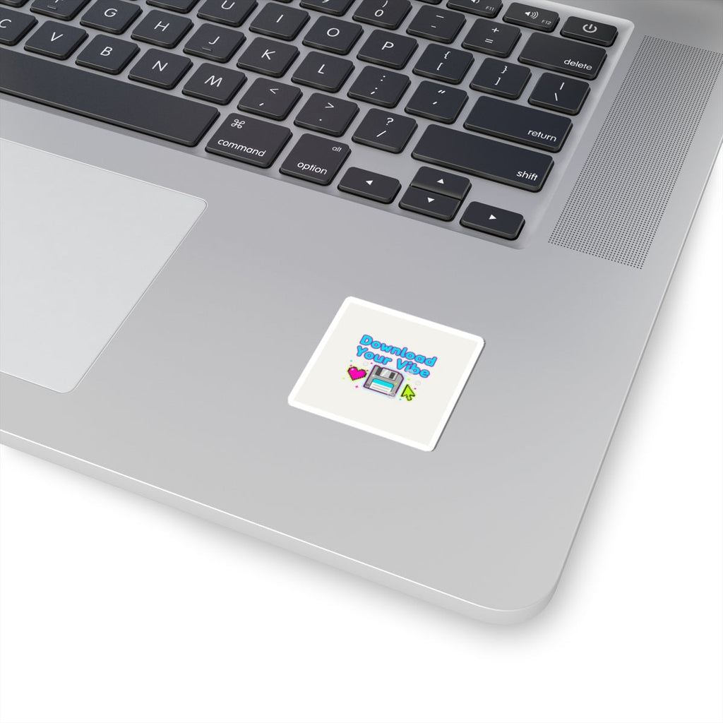 Download Your Vibe Kiss-Cut Sticker | Y2K retro tech, pixel floppy heart