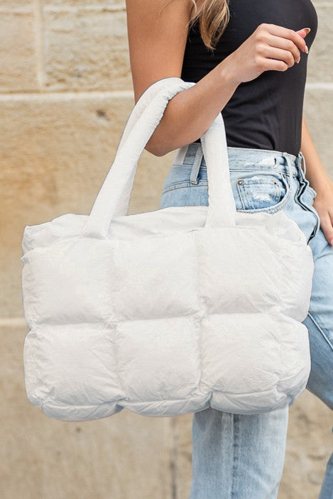 Daphne Puffer Tote – Soft Quilted Everyday Carryall