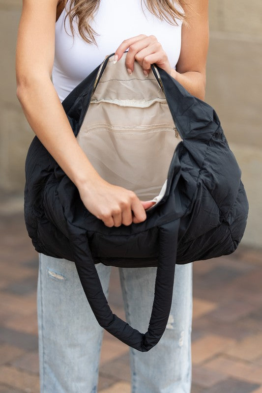 Daphne Puffer Tote – Soft Quilted Everyday Carryall