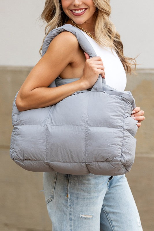 Daphne Puffer Tote – Soft Quilted Everyday Carryall