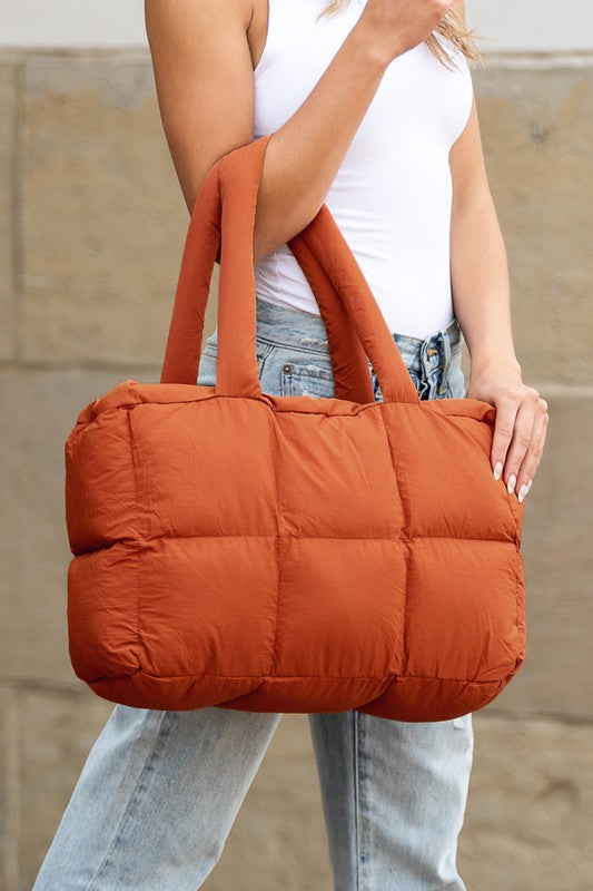 Daphne Puffer Tote – Soft Quilted Everyday Carryall