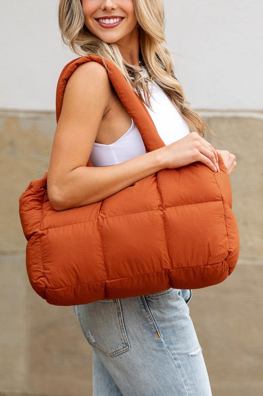 Daphne Puffer Tote – Soft Quilted Everyday Carryall