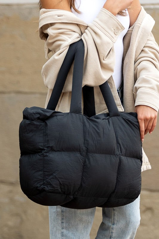 Daphne Puffer Tote – Soft Quilted Everyday Carryall