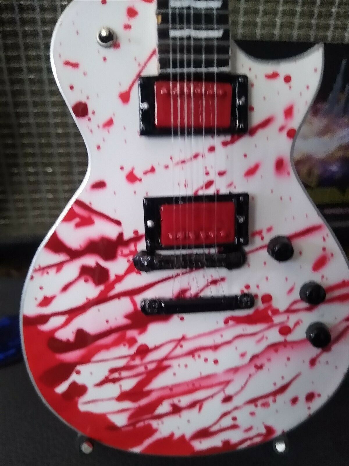 BOBBY KELLER- Blood Splatter ESP Eclipse 1:4 Scale Replica Guitar ~Axe Heaven~
