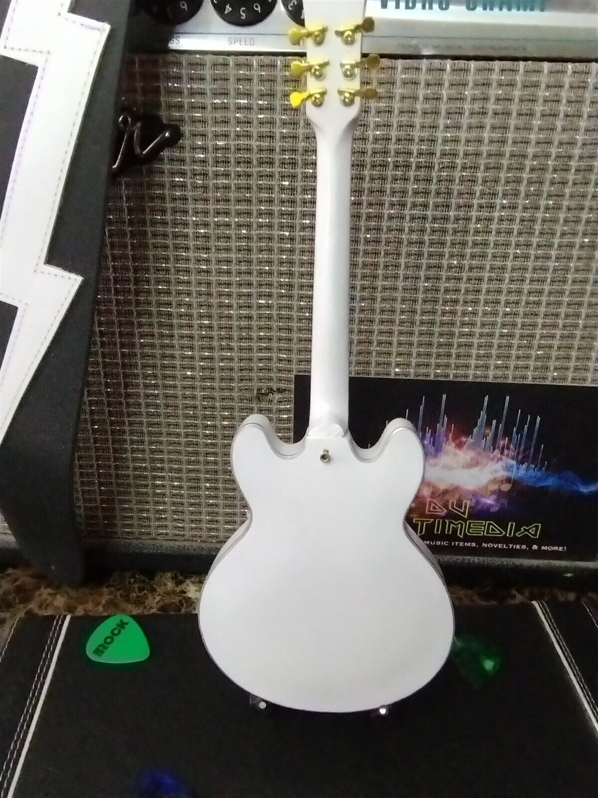 GIBSON ALEX LIFESON Sig. ES-355 Alpine White 1:4 Scale Replica Guitar~Axe Heaven