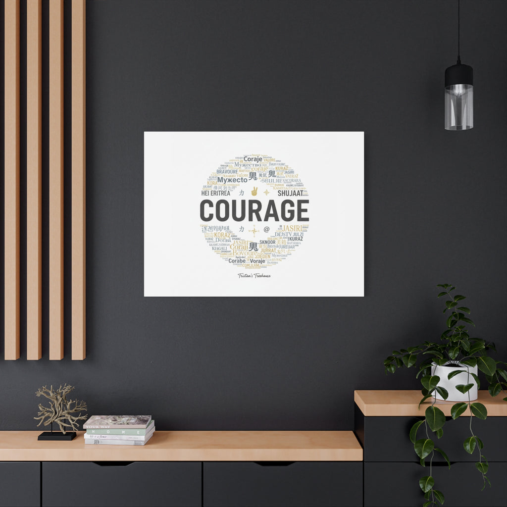 Courage Word Cloud Canvas | Fresh-Start Minimalism art print