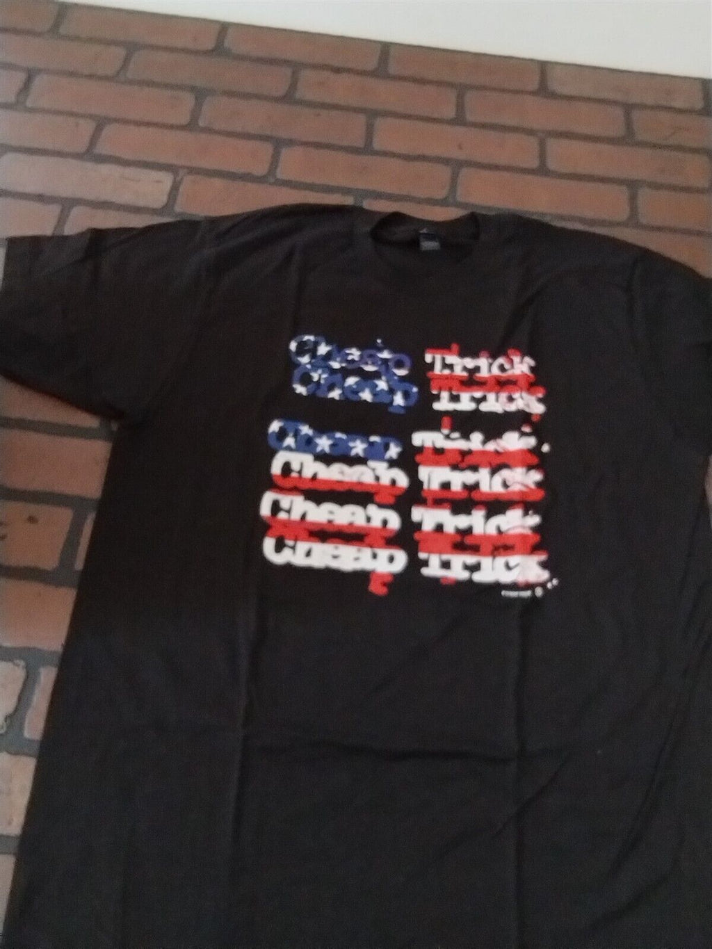 CHEAP TRICK- Red, White, and Blue Flag Logo T-shirt ~Never Worn~ L