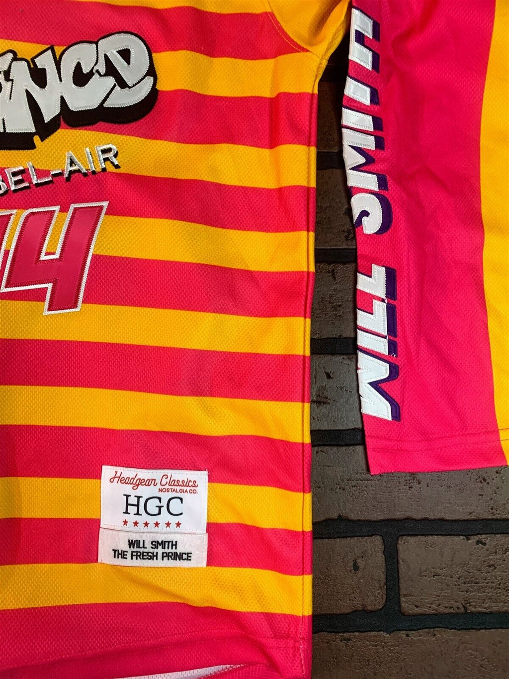 FRESH PRINCE OF BEL-AIR Headgear Classics Hockey Yellow/Pink Jersey~Never Worn~M