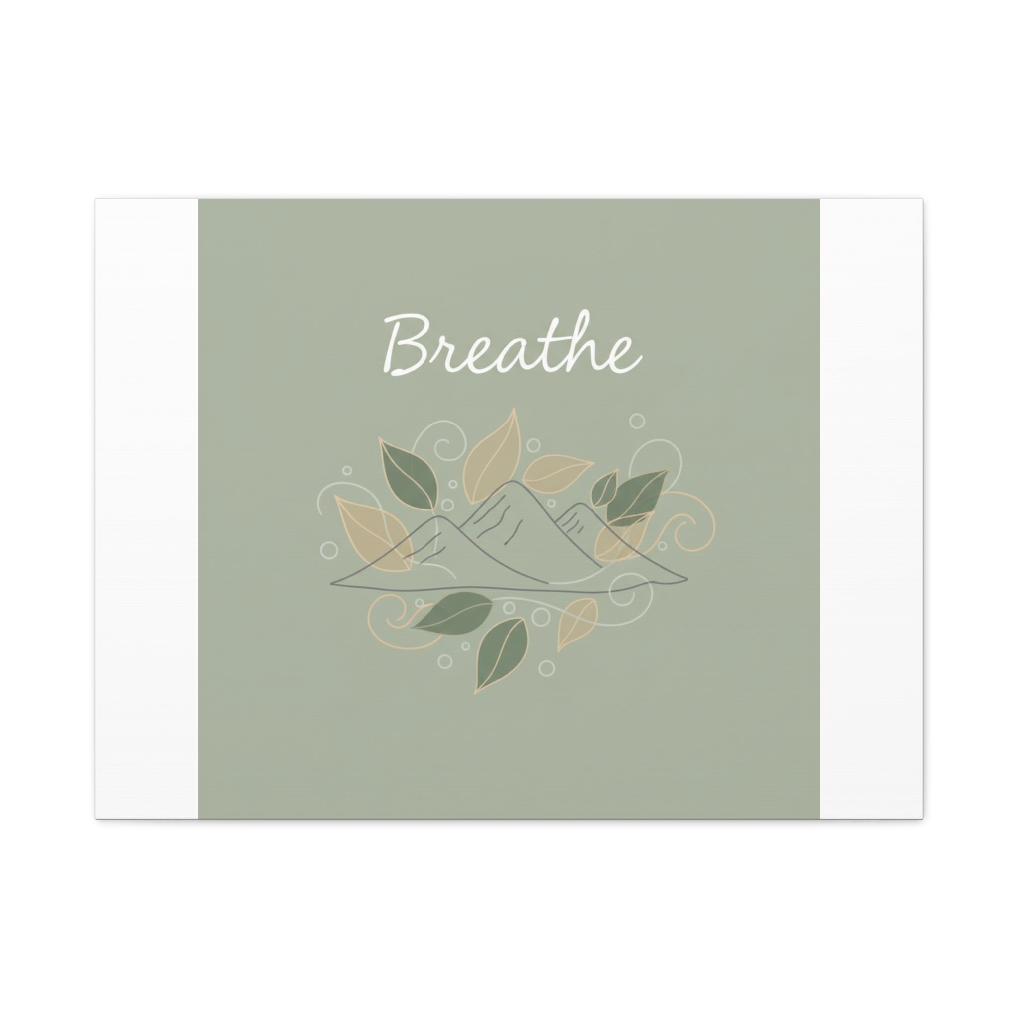 Breathe Mountain Line Canvas | Nature Symbols, Minimal Forest Wall Art