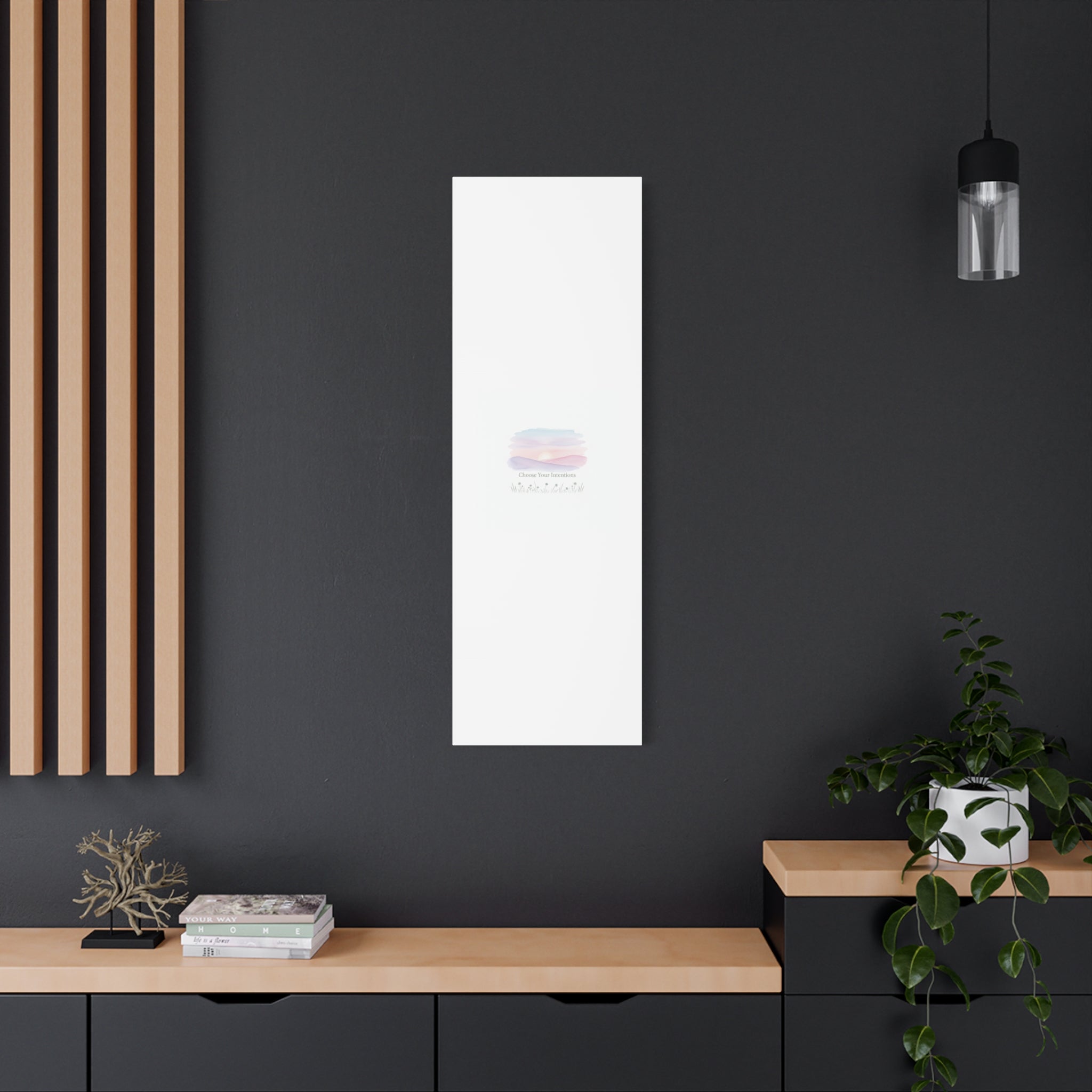 Choose Your Intentions Canvas, soft wellness poster, pastel gradient mindfulness art