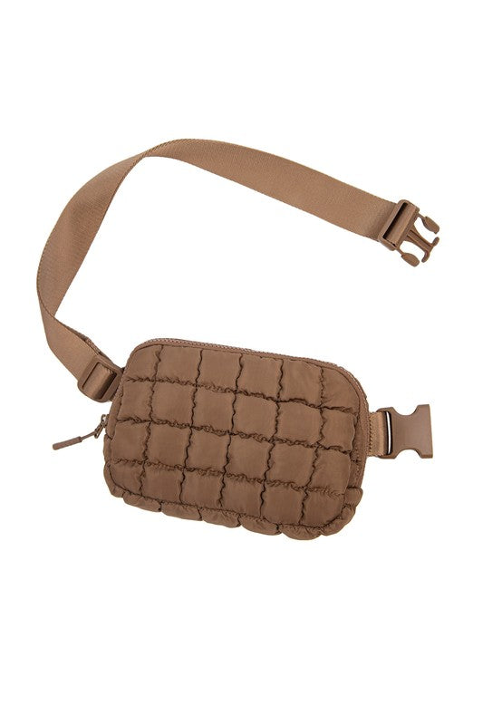 Evynn Quilted Puffer Sling Belt Bag – Multi-Wear Bum Bag