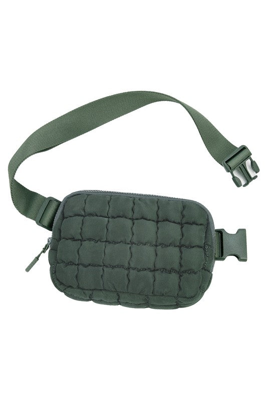 Evynn Quilted Puffer Sling Belt Bag – Multi-Wear Bum Bag
