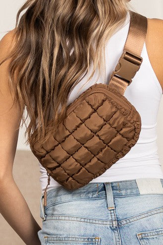 Evynn Quilted Puffer Sling Belt Bag – Multi-Wear Bum Bag
