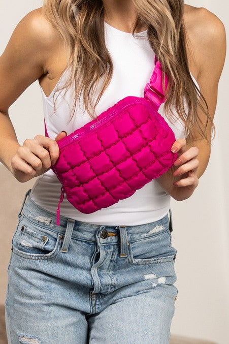 Evynn Quilted Puffer Sling Belt Bag – Multi-Wear Bum Bag