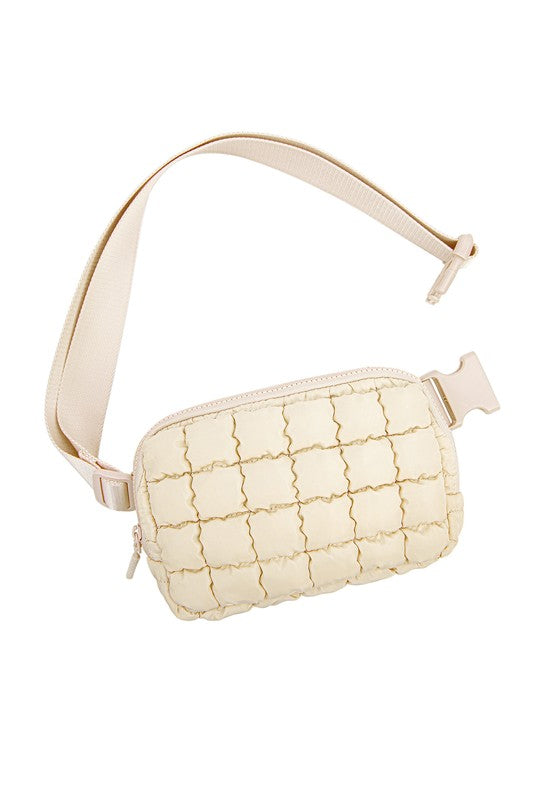 Evynn Quilted Puffer Sling Belt Bag – Multi-Wear Bum Bag