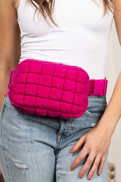 Evynn Quilted Puffer Sling Belt Bag – Multi-Wear Bum Bag