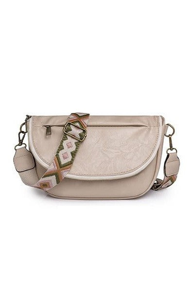 Callie Fold-Over Vegan Leather Crossbody Sling Bag