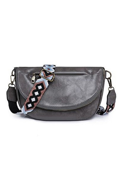 Callie Fold-Over Vegan Leather Crossbody Sling Bag