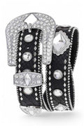 Crystal Embellished Fashion Leather Belt