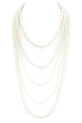 Glass Pearl Layer Statement Necklace