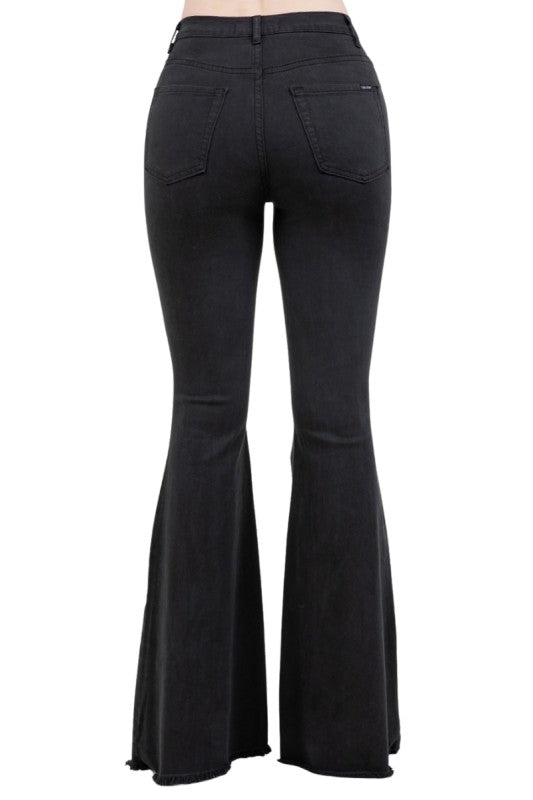 GJG Denim Star Bell Bottom Jean in Black Denim