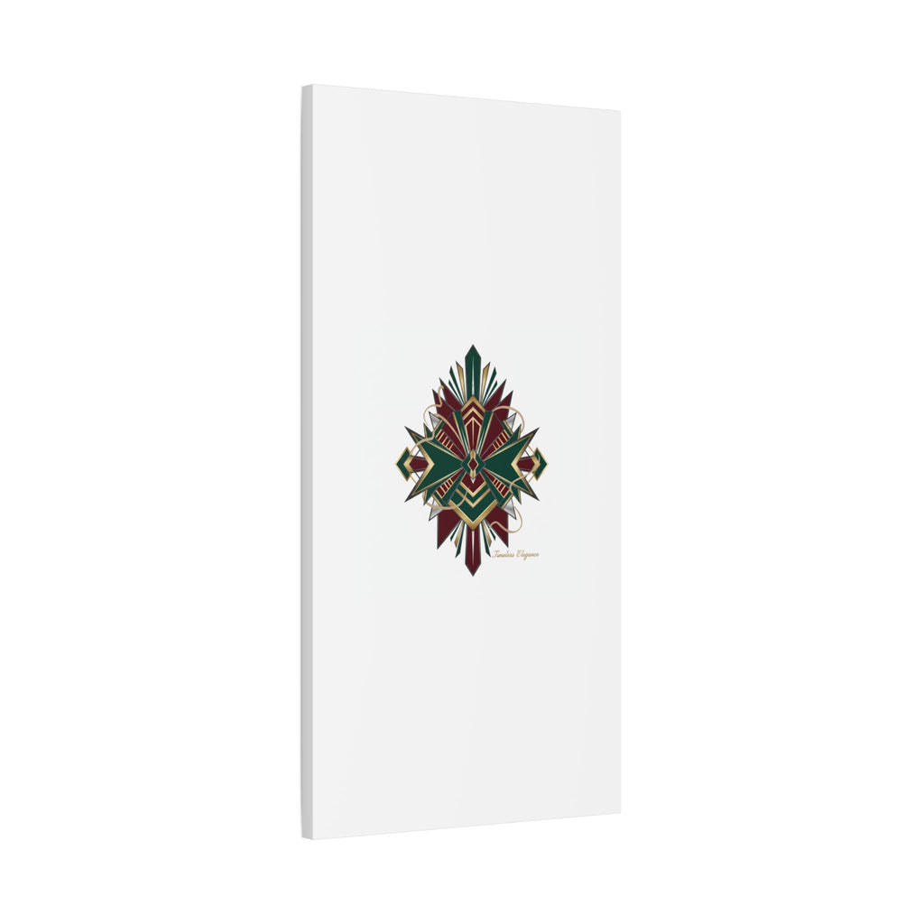 Art Deco geometric brass print Canvas | Neo-Deco chrome & gold fan motif