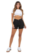 GJG Denim Black Denim High Waisted Cutoff Short