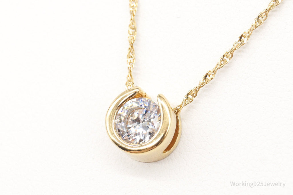 Designer Milor Gold Vermeil Cubic Zirconia Sterling Silver Necklace