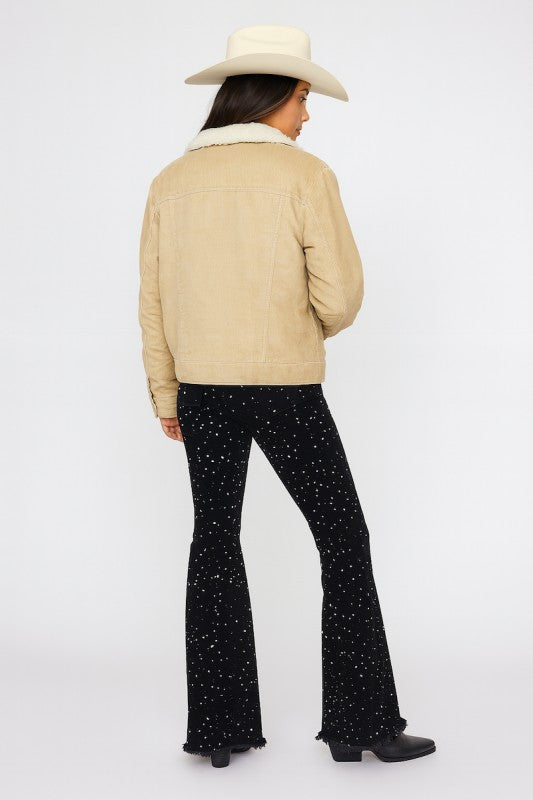 GJG Denim Vegas Glam Bell Bottom Jean in Black Denim