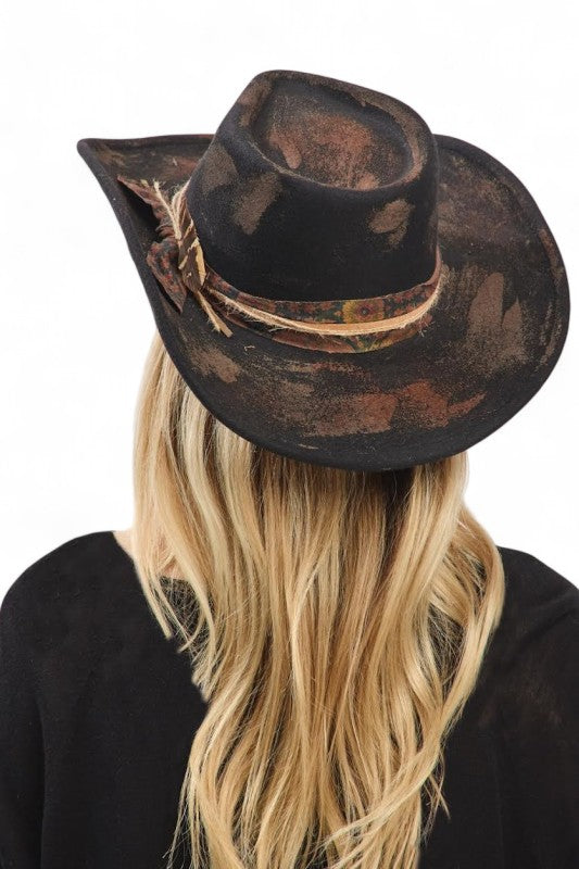 Distress Vintage Shapable Fedora Cowboy Hat