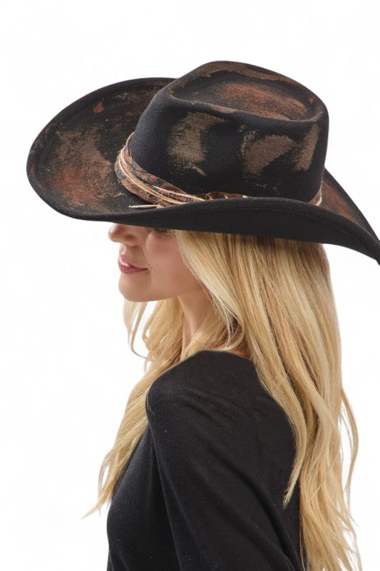 Distress Vintage Shapable Fedora Cowboy Hat