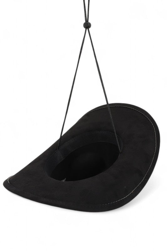 Faux Wool Felt Cowboy Hat with Metal Band