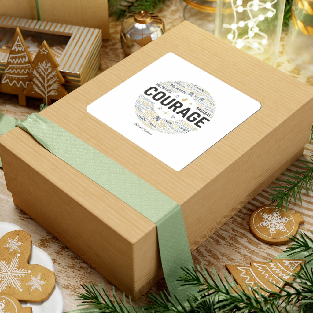 Courage word cloud Sticker | Fresh-Start Minimalism, neutral typography