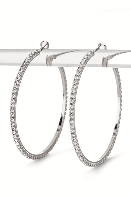 75MM Rhinestone Hoop Earrings