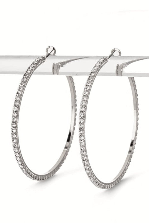 75MM Rhinestone Hoop Earrings