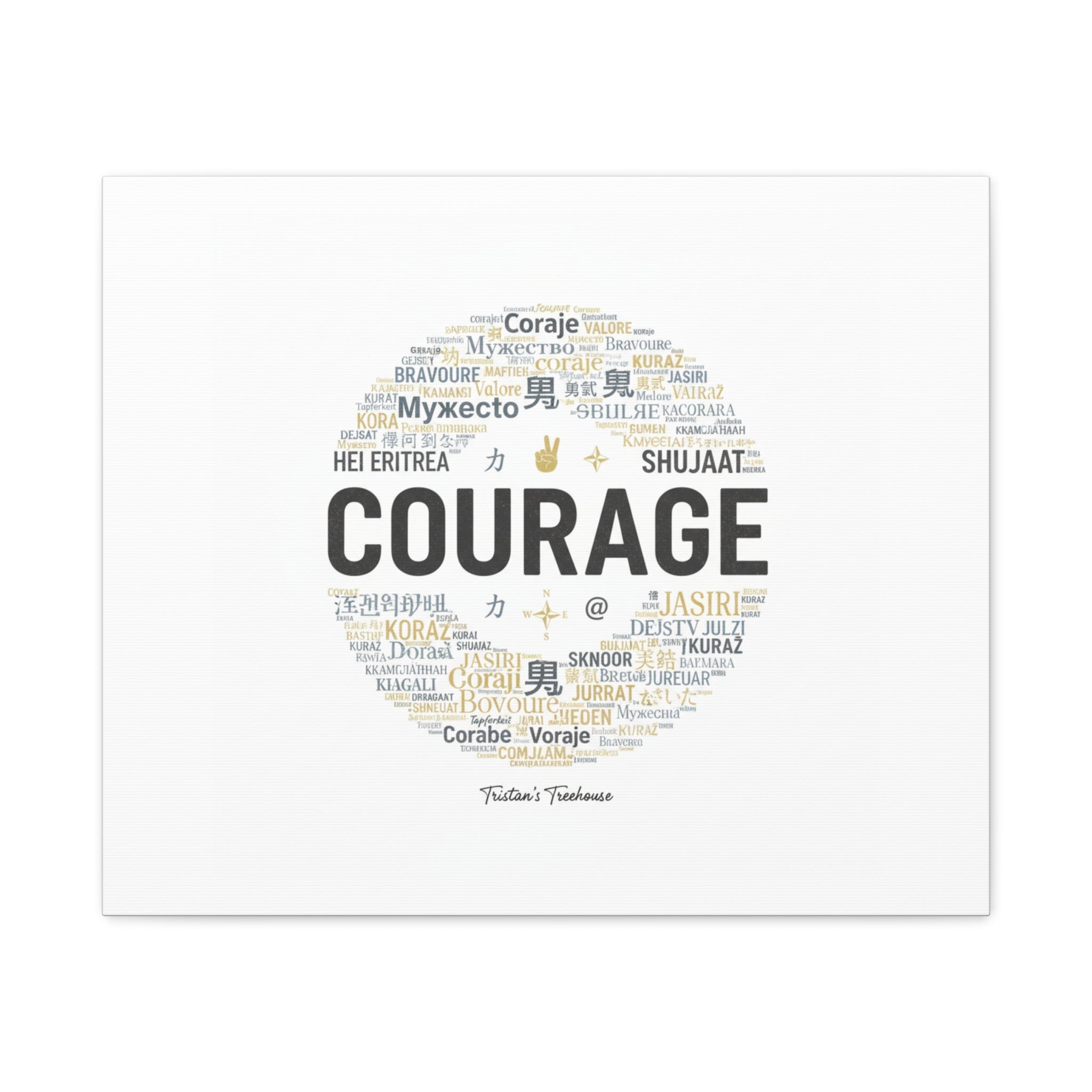 Courage Word Cloud Canvas | Fresh-Start Minimalism art print
