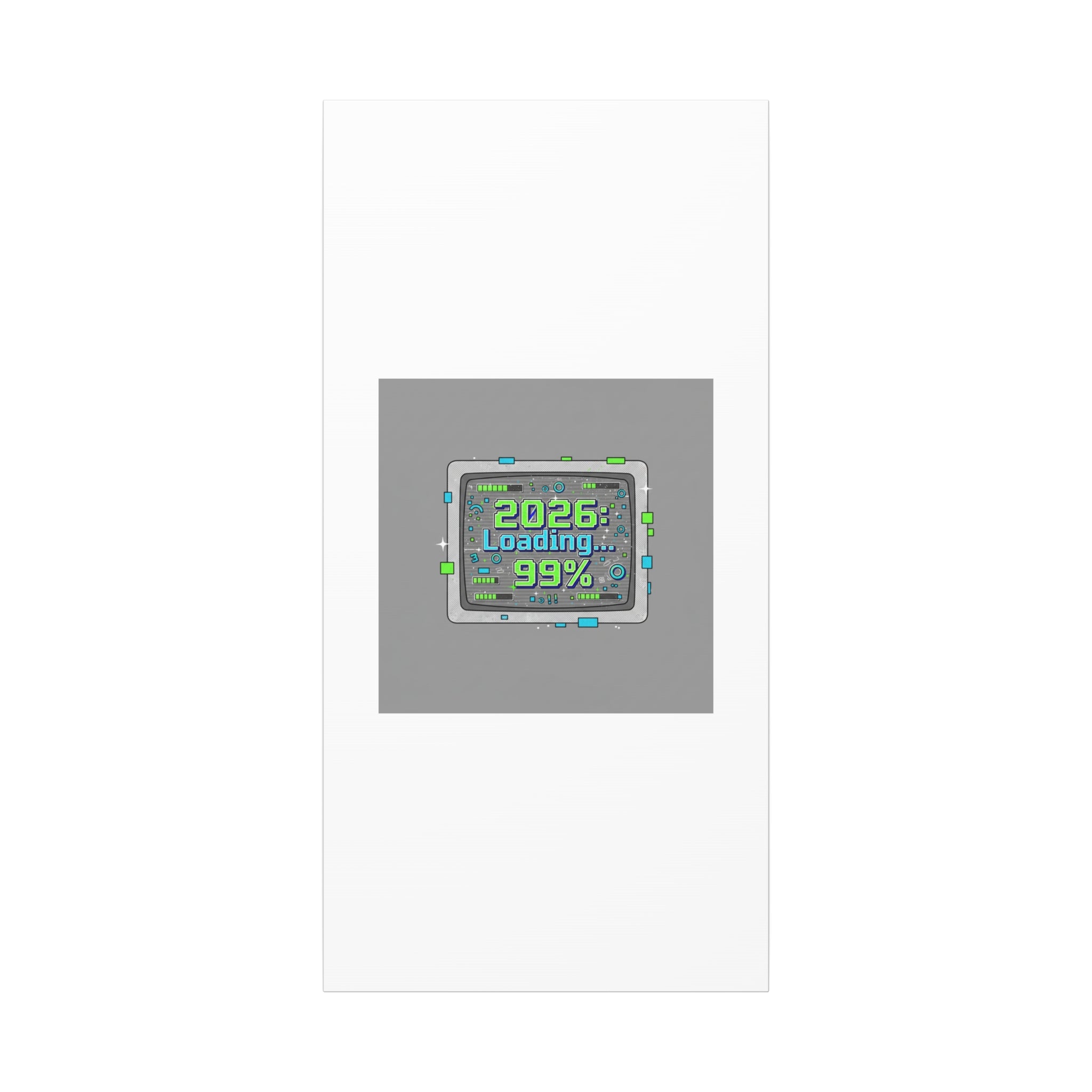 2026 Loading 99% Canvas | NYE countdown, retro system interface