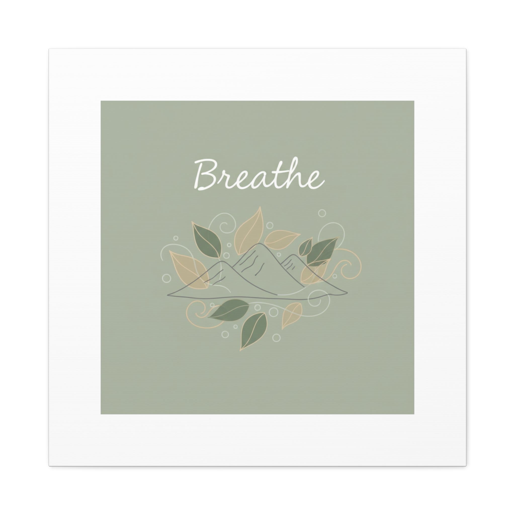 Breathe Mountain Line Canvas | Nature Symbols, Minimal Forest Wall Art