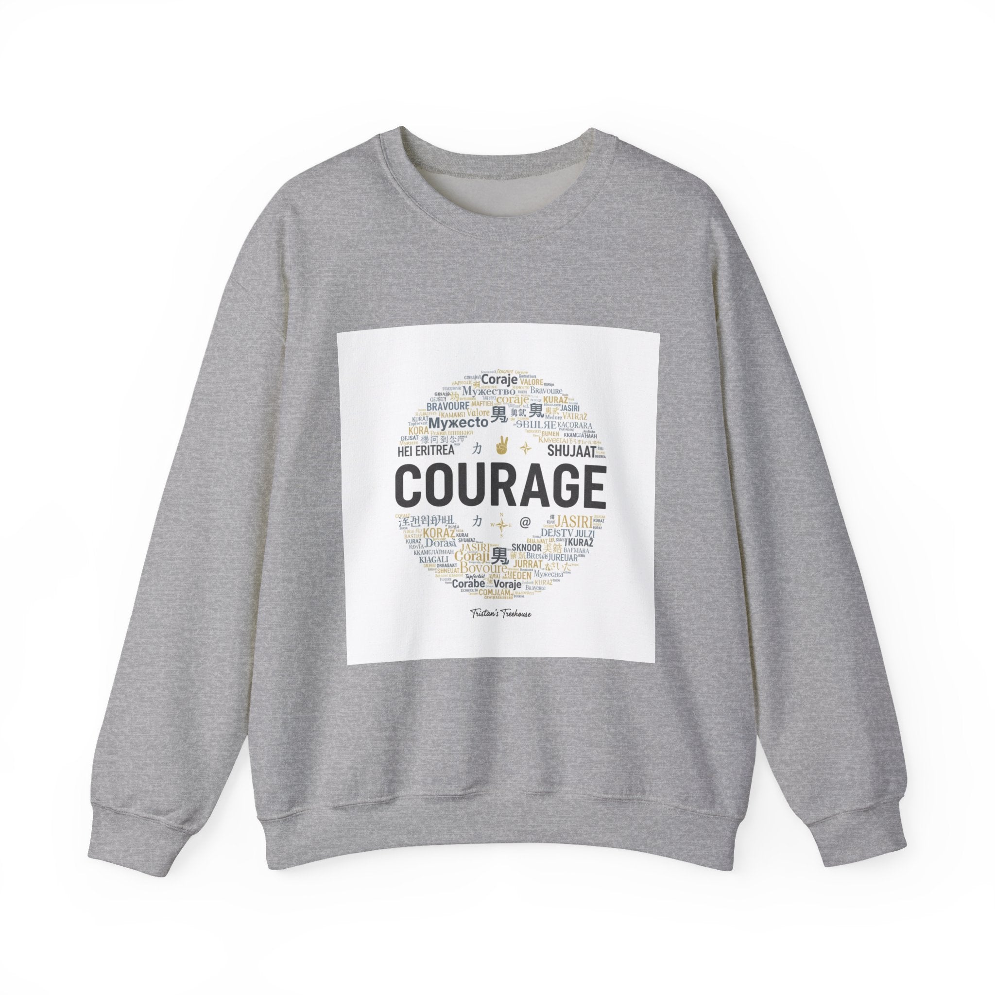 Courage wordcloud Sweatshirt | Fresh Start minimal renewal apparel