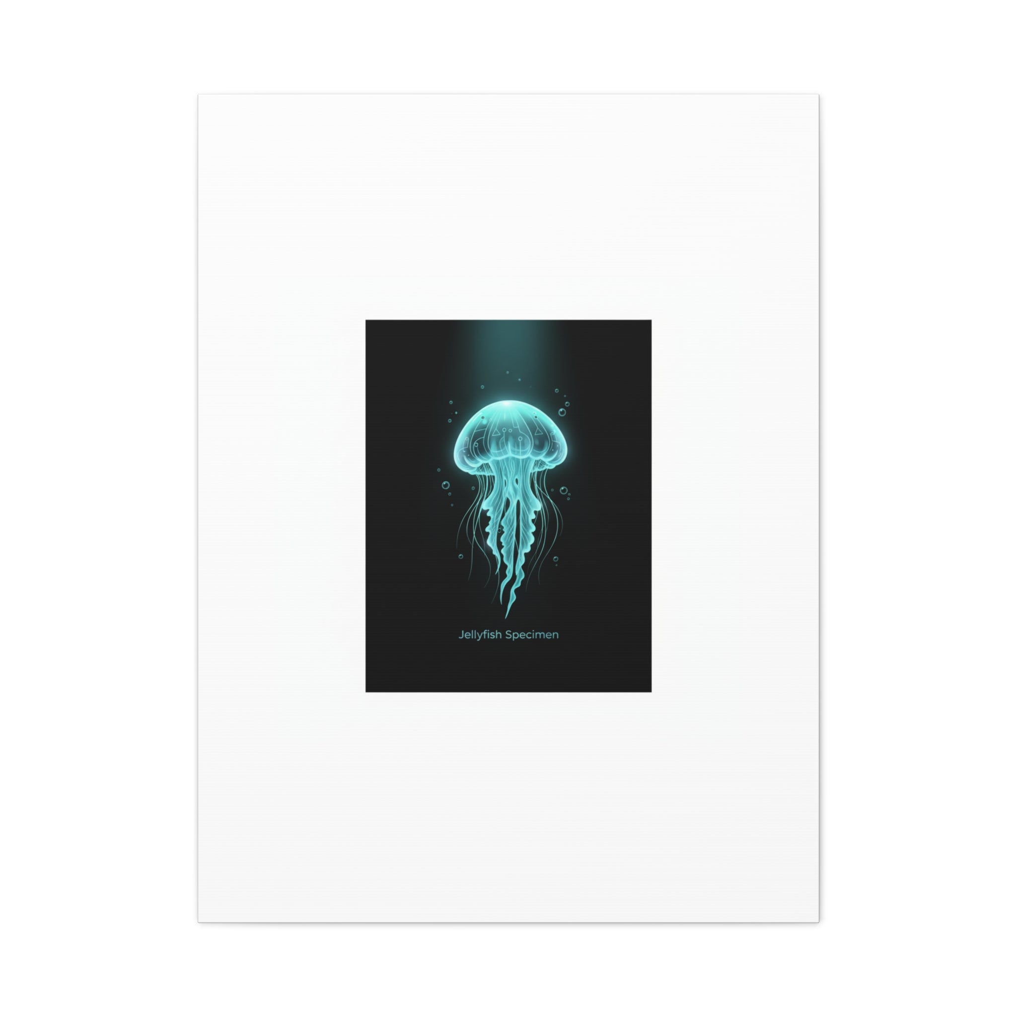 Bioluminescent Jellyfish Art Canvas | Deep Sea Aesthetic, Neon Glow
