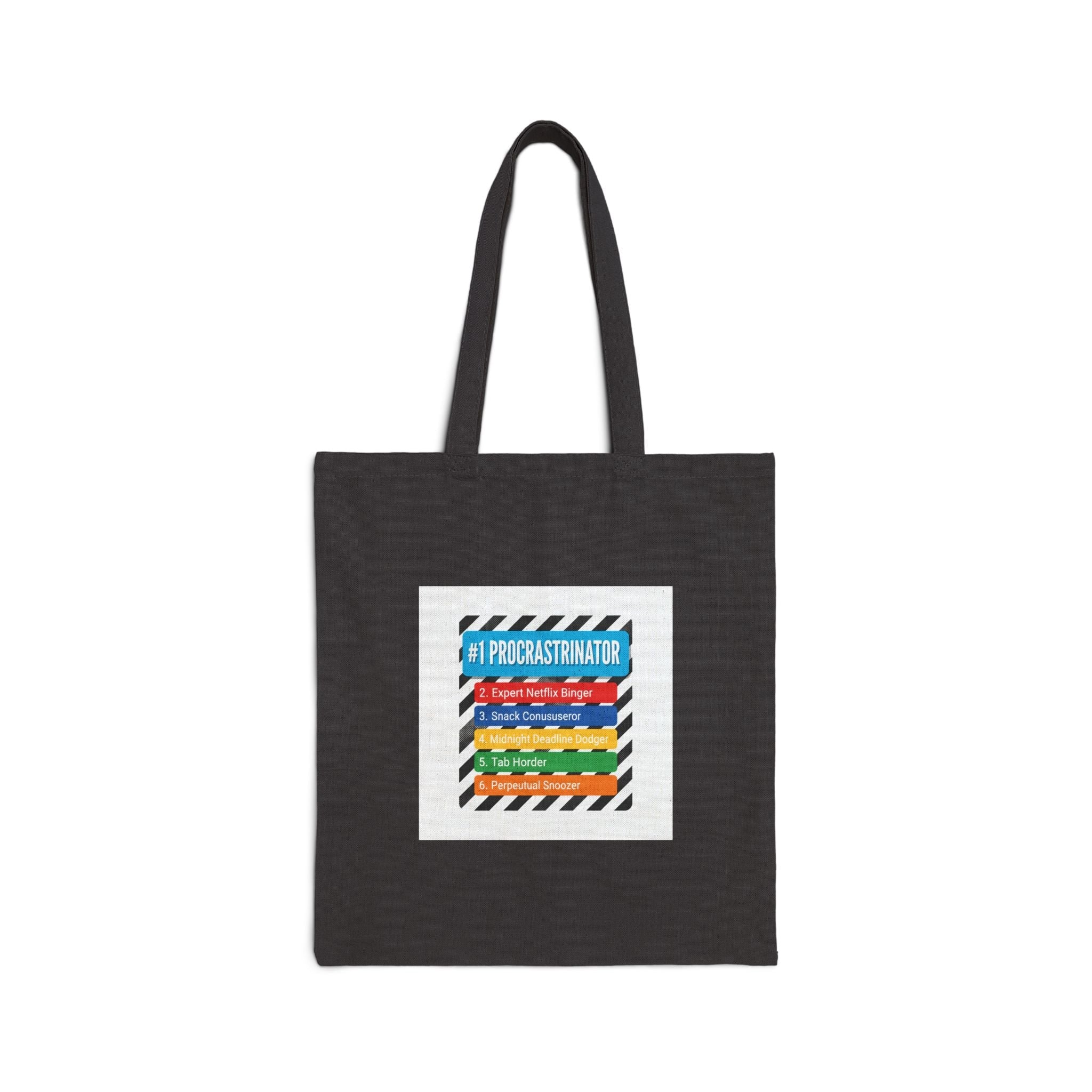 #1 Procrastinator Tote, Top-List Ranking Humor, infographic graphic merch