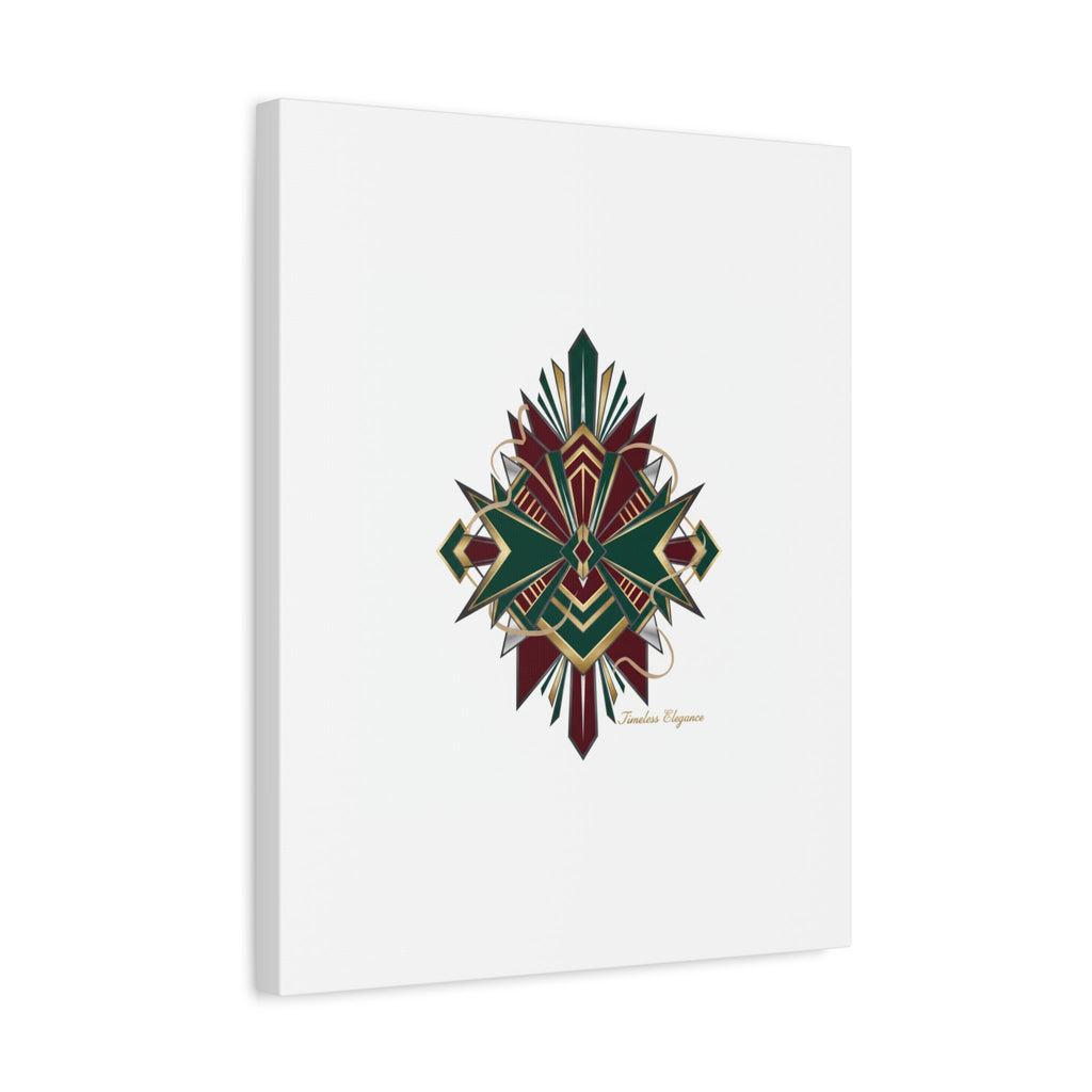 Art Deco geometric brass print Canvas | Neo-Deco chrome & gold fan motif