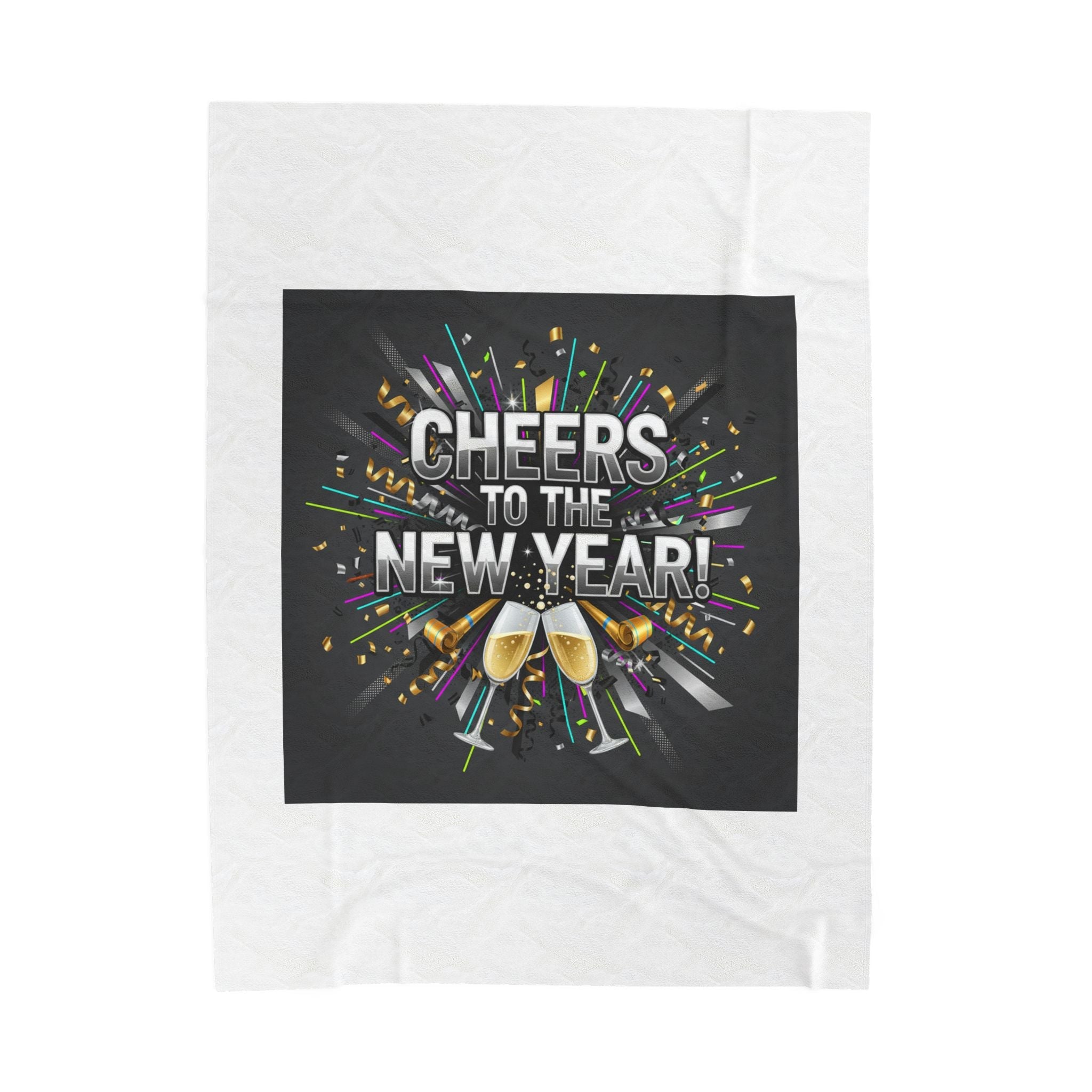 Cheers to the New Year! Plush Blanket | NYE countdown, champagne sparkle