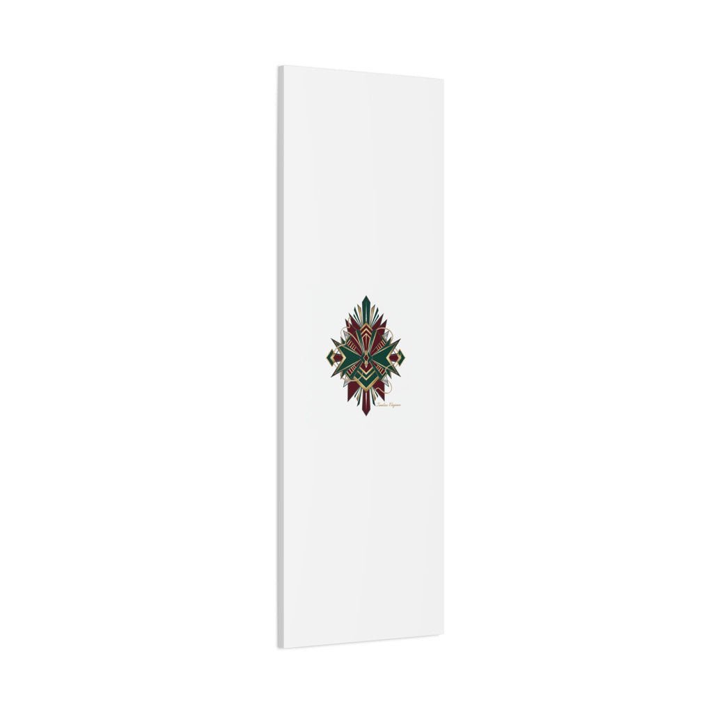 Art Deco geometric brass print Canvas | Neo-Deco chrome & gold fan motif