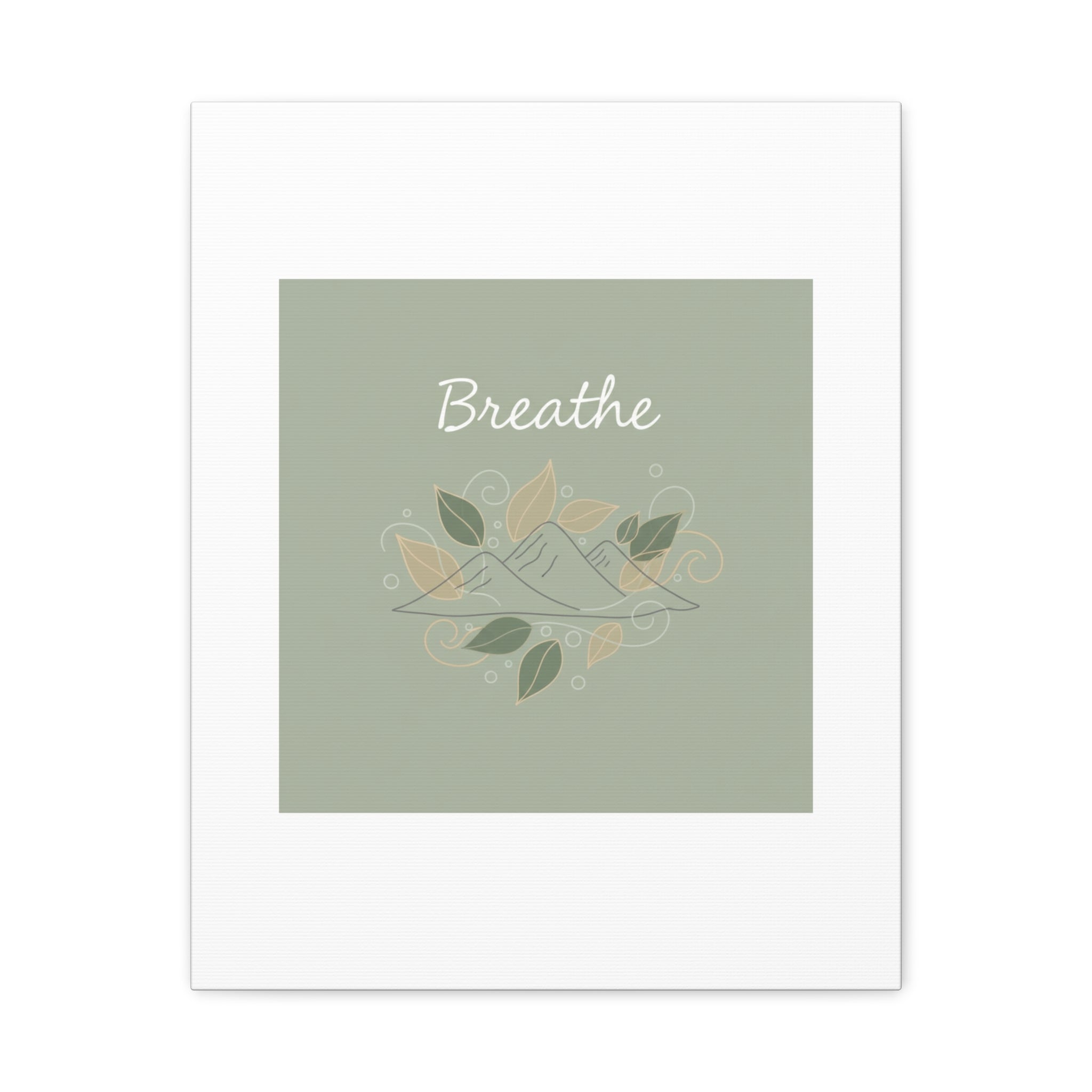 Breathe Mountain Line Canvas | Nature Symbols, Minimal Forest Wall Art