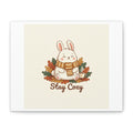 Cozy Bunny Illustration Canvas | Cute Critter Winter Forest Art