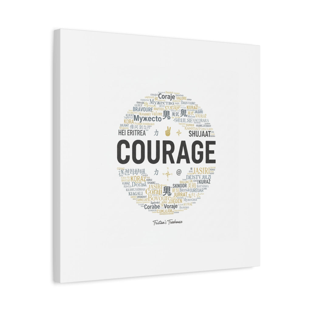 Courage Word Cloud Canvas | Fresh-Start Minimalism art print