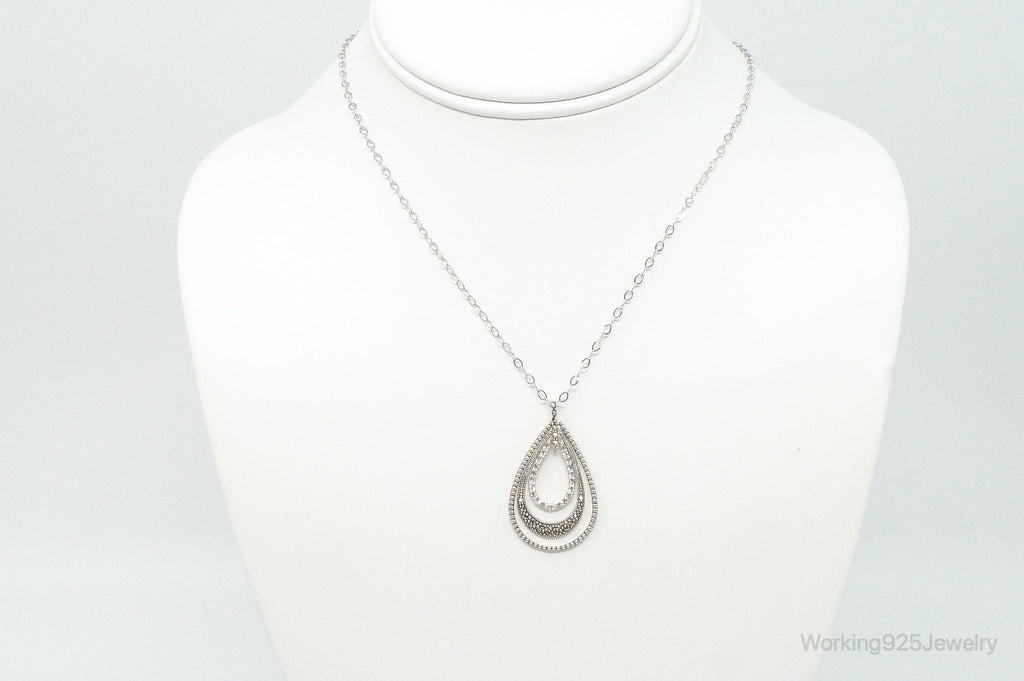 Designer Judith Jack Cubic Zirconia Marcasite Sterling Silver Necklace